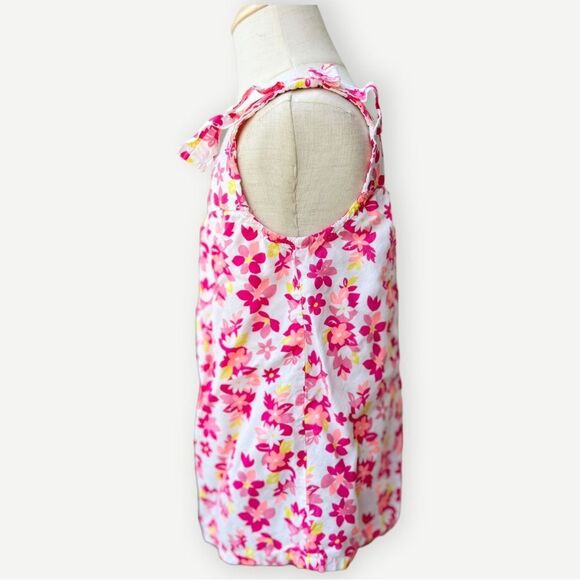 Carter’s Girls Toddler Kids Bow Shoulder Pink Floral Sleeveless Tank Top. 4. 4T. - Picture 2 of 6